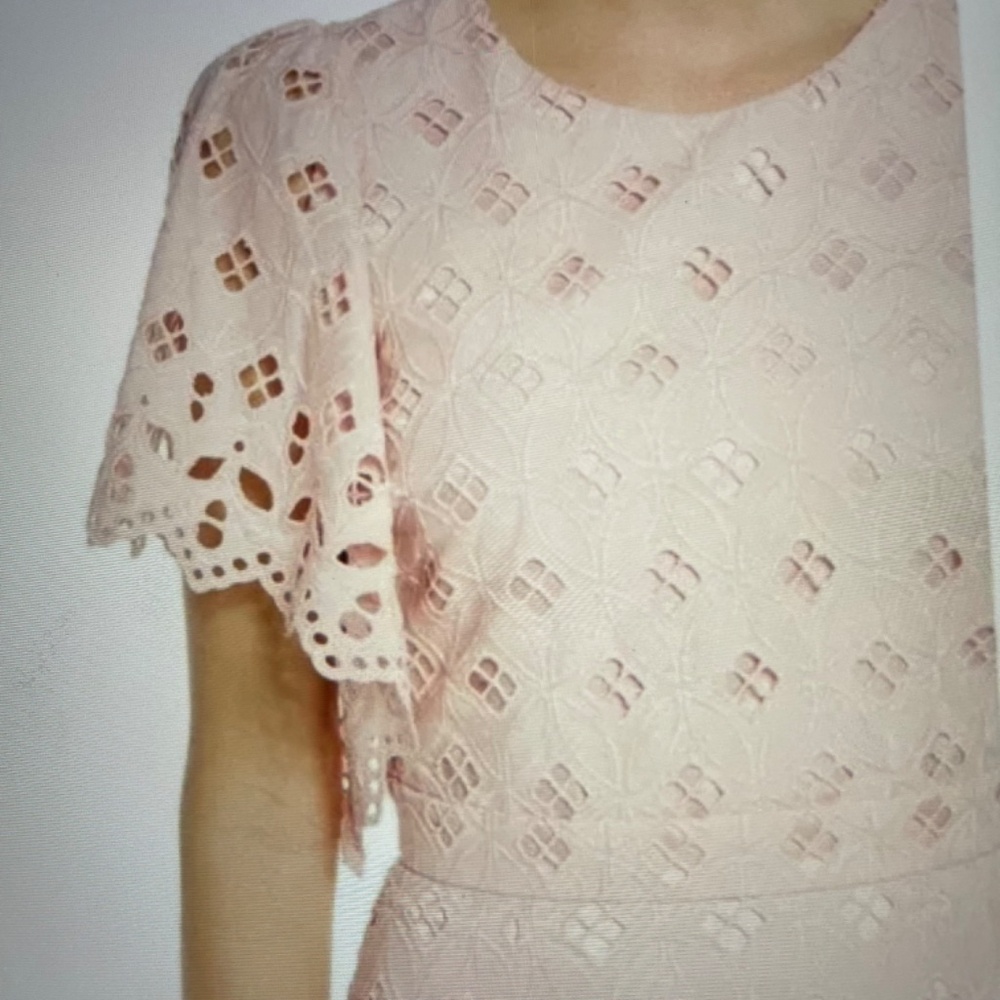 RACHEL PARCELL Women's Pink Eyelet Sheath Pink Midi Dress 2XL (16) - Picture 7 of 12